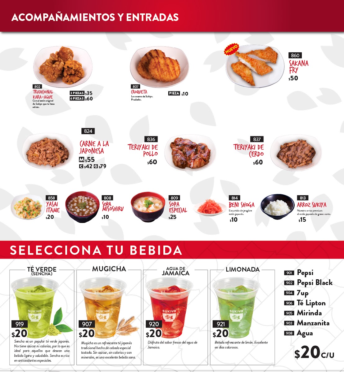 SUKIYA Parque Tezontle Menu - Image 1